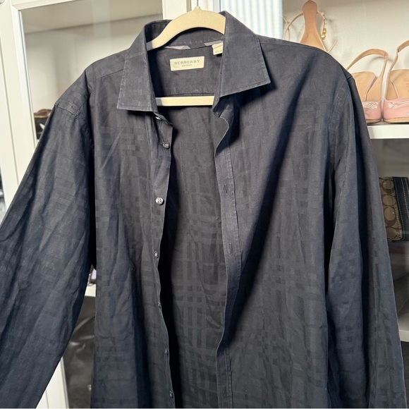 Burberry Black Classic Pattern Long Sleeve Button Up Shirt Men’s Size 16 1/2-42 - Picture 8 of 10